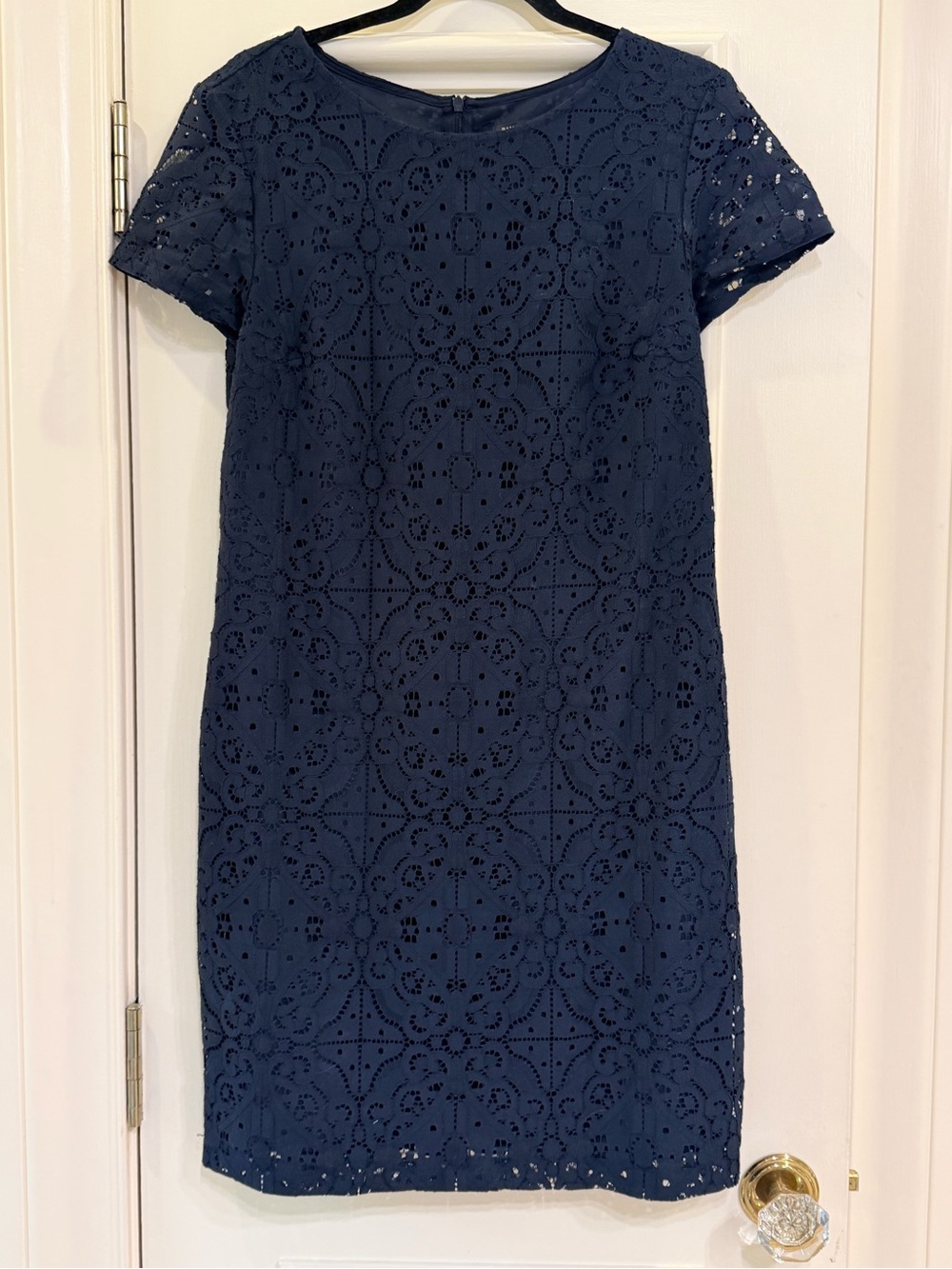 Banana Republic Navy Eyelet Shift Dress